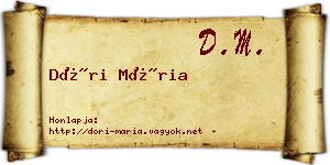 Dóri Mária névjegykártya